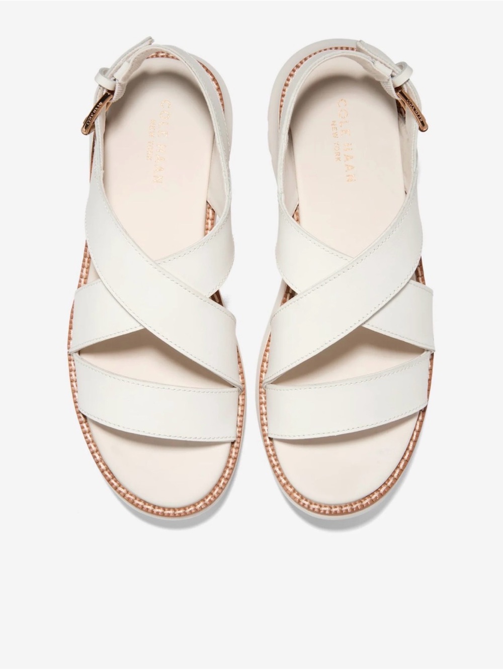 Cole Haan Ivory Crisscross Leather Sandals - Women